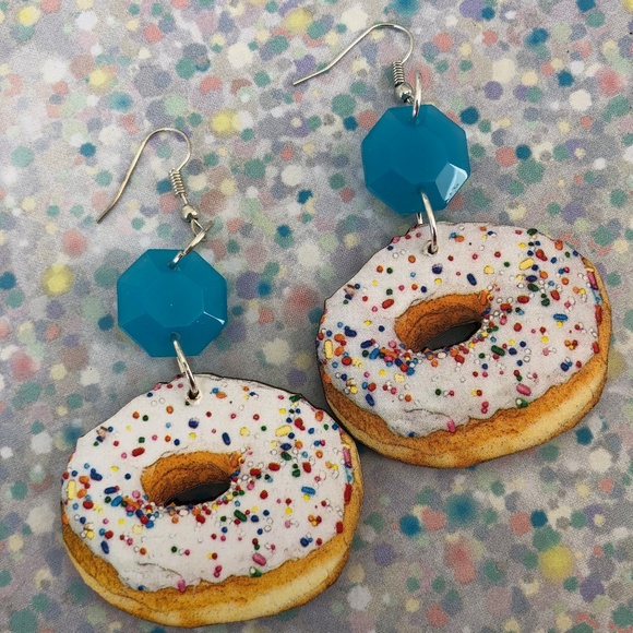 House Of Adornments Jewelry - Vintage Sprinkle Donut image earrings Crystals
